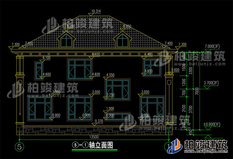 背立面图